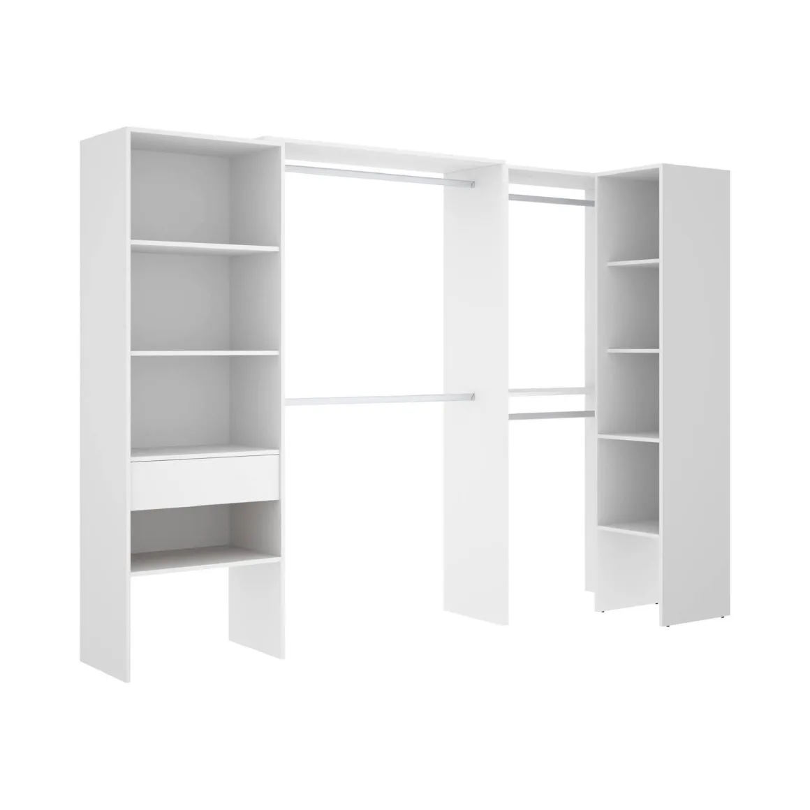 Cabine Armadio|Altri Guardaroba > Dmora Guardaroba grande con ripiani regolabili rovere 180x205h cm - Olaf Marrone Rovere