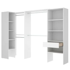 Cabine Armadio|Altri Guardaroba > Dmora Guardaroba grande con ripiani regolabili rovere 180x205h cm - Olaf Marrone Rovere