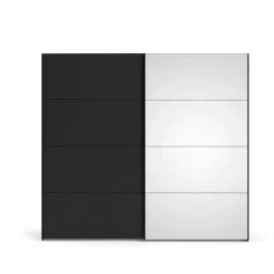 Guardaroba grande con specchio nero 242x220h cm - Catalina