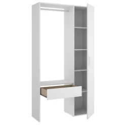 Camera Da Letto > Dmora Guardaroba grande in legno 98x187h cm - Actor Bianco