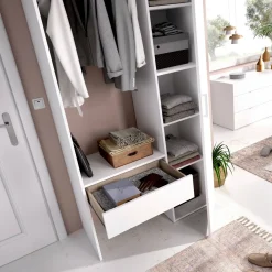 Camera Da Letto > Dmora Guardaroba grande in legno 98x187h cm - Actor Bianco