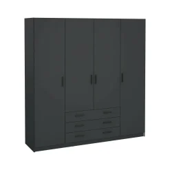Guardaroba grande in legno grigio 195x200h cm - Epipola