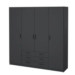 Guardaroba grande in legno grigio 195x200h cm - Epipola