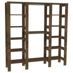 Altri Guardaroba > Dmora Guardaroba Grande 10 Ripiani Appendiabiti 161x180h cm, 12 Vani - Nerviano Marrone Noce