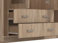 Guardaroba Grande Marrone Noce 9 Ripiani Appendiabiti 160x205h cm, 4 Ante - Miazzina