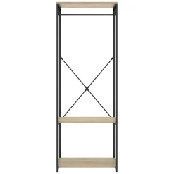 Cabine Armadio|Altri Guardaroba > Dmora Guardaroba Grande Marrone Rovere Nero 2 Ripiani Appendiabiti 40x167h cm, Cassetti - Cortez Nero, Marrone Rovere