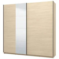Altri Guardaroba > Dmora Guardaroba Grande Marrone Rovere Nero Fume Appendiabiti 10 Ripiani 270x210h cm, 6 Ante - Roviano Nero Fume, Marrone Rovere