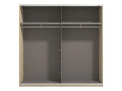 Guardaroba Grande Marrone Rovere Nero Appendiabiti 2 Ripiani 220x217.5h cm, 4 Vani - Palestro