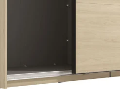 Guardaroba Grande Marrone Rovere Nero Appendiabiti 2 Ripiani 220x217.5h cm, 4 Vani - Palestro