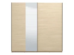Guardaroba Grande Marrone Rovere Nero Appendiabiti 2 Ripiani 220x217.5h cm, 4 Vani - Palestro