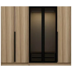 Altri Guardaroba > Dmora Guardaroba Grande 2 Ripiani Appendiabiti 245x217.5h cm, 2 Ante - Resiutta Marrone Rovere Nodi
