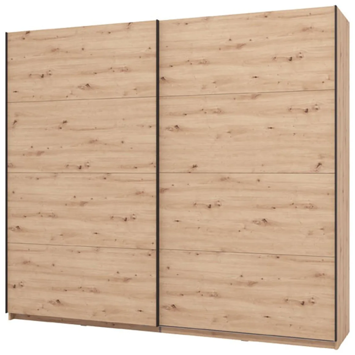 Guardaroba Grande Marrone Rovere Nodi 2 Ripiani Appendiabiti 245x217.5h cm, 2 Ante - Salemi