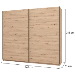 Guardaroba Grande Marrone Rovere Nodi 2 Ripiani Appendiabiti 245x217.5h cm, 2 Ante - Salemi
