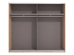 Guardaroba Grande Marrone Rovere Nodi 2 Ripiani Appendiabiti 245x217.5h cm, 2 Ante - Salemi