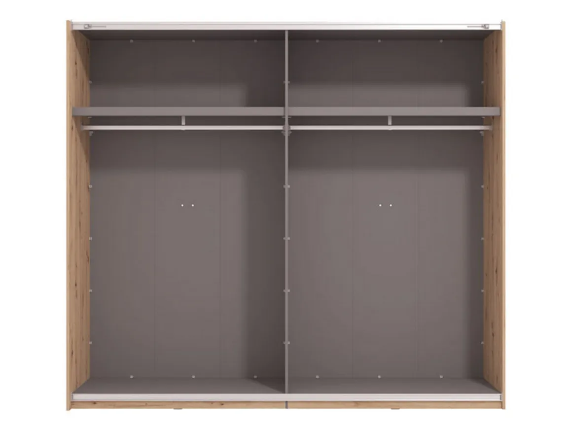 Guardaroba Grande Marrone Rovere Nodi 2 Ripiani Appendiabiti 245x217.5h cm, 2 Ante - Salemi