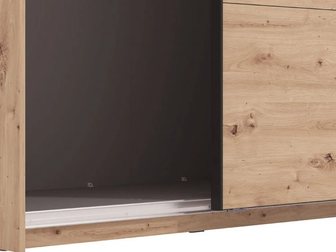 Guardaroba Grande Marrone Rovere Nodi 2 Ripiani Appendiabiti 245x217.5h cm, 2 Ante - Salemi