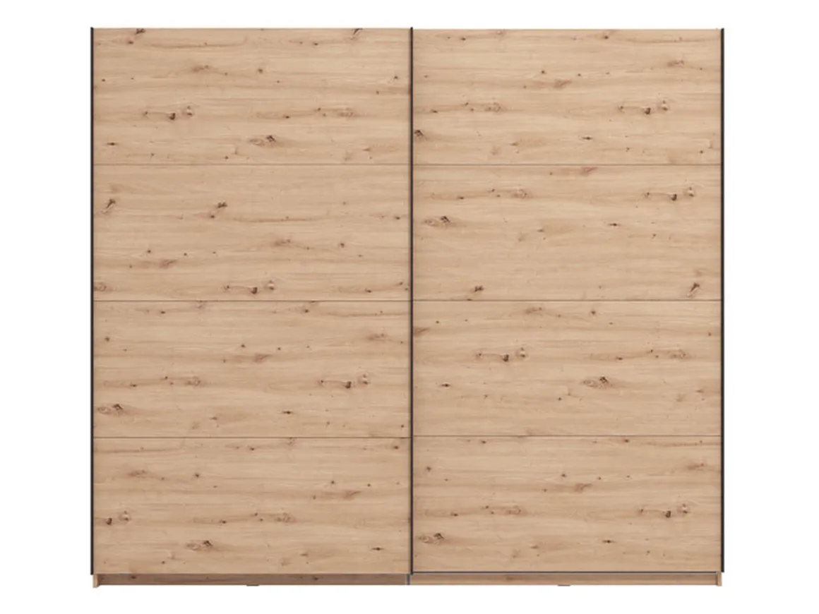 Guardaroba Grande Marrone Rovere Nodi 2 Ripiani Appendiabiti 245x217.5h cm, 2 Ante - Salemi