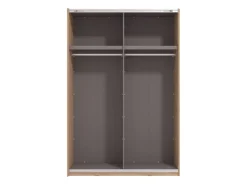 Altri Guardaroba > Dmora Guardaroba Grande Marrone Rovere Nodi Nero Appendiabiti 2 Ripiani 145.5x217.5h cm, Apertura Scorrevole - Vialone Nero, Marrone Rovere Nodi