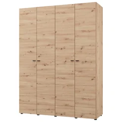 Altri Guardaroba > Dmora Guardaroba Grande Marrone Rovere Nodi Nero Appendiabiti 2 Ripiani 195x217.5h cm, Apertura Scorrevole - Cariano Nero, Marrone Rovere Nodi