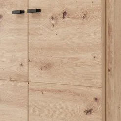 Guardaroba Grande Marrone Rovere Nodi Nero Appendiabiti 2 Ripiani 155x208h cm, 4 Vani - Soris