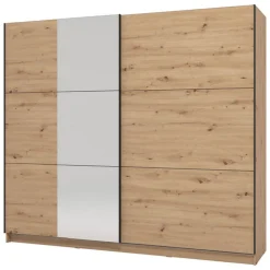 Guardaroba Grande Marrone Rovere Nodi Trasparente Appendiabiti 8 Ripiani 236.5x210h cm, Apertura Scorrevole - Sorgono