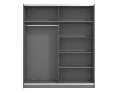 Altri Guardaroba > Dmora Guardaroba Grande 5 Ripiani Appendiabiti 179x210h cm, 2 Ante - Cerchio Nero Antracite