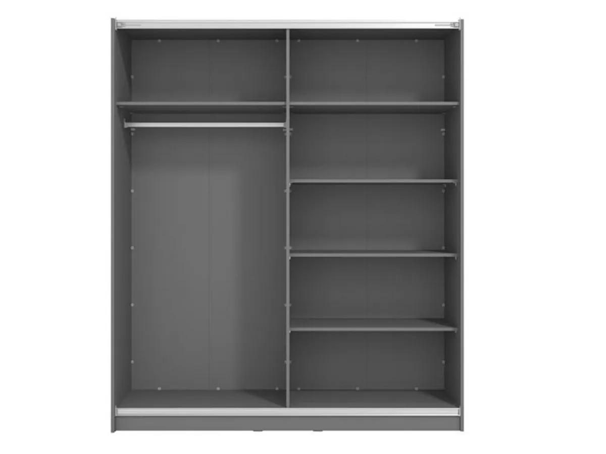 Altri Guardaroba > Dmora Guardaroba Grande 5 Ripiani Appendiabiti 179x210h cm, 2 Ante - Cerchio Nero Antracite