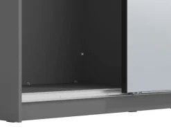 Guardaroba Grande Nero Antracite 5 Ripiani Appendiabiti 179x210h cm, 2 Ante - Verzino