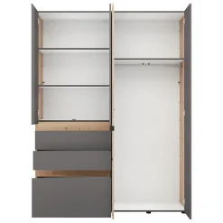 Altri Guardaroba > Dmora Guardaroba Grande Nero Antracite Nero Fume Appendiabiti 10 Ripiani 270x210h cm, 6 Ante - Nogaro Nero Fume, Nero Antracite
