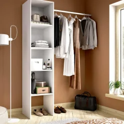 Guardaroba grande 4 ripiani bianco 137x185h cm - Adler