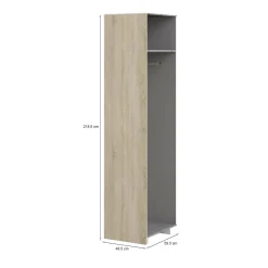 Altri Guardaroba > Dmora Guardaroba grande salvaspazio rovere e beige 99x160h cm - Alfangon Beige, Marrone Rovere