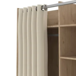 Altri Guardaroba > Dmora Guardaroba grande salvaspazio rovere e beige 99x160h cm - Alfangon Beige, Marrone Rovere
