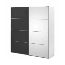 Guardaroba in legno bianco e grigio 182x201h cm - Angri