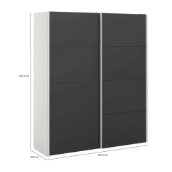 Guardaroba 2 Ante > Dmora Guardaroba in legno bianco e nero 182x220h cm - Paeng Nero, Bianco