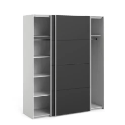 Guardaroba 2 Ante > Dmora Guardaroba in legno bianco e nero 182x220h cm - Paeng Nero, Bianco