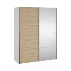 Guardaroba in legno bianco e rovere 150x200h cm - Seraphine