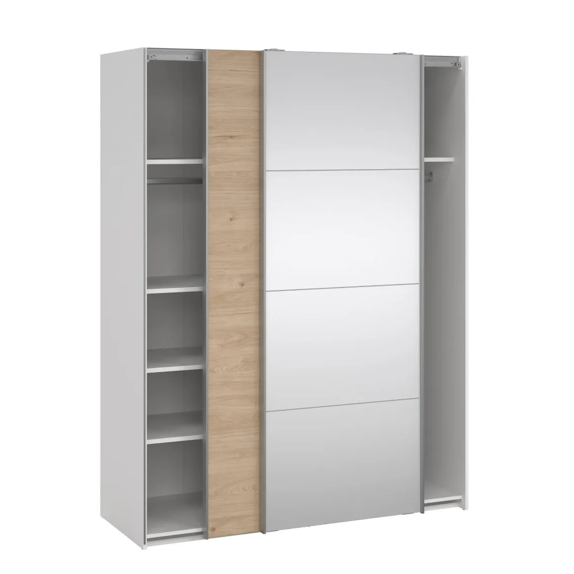 Guardaroba in legno bianco e rovere 150x200h cm - Seraphine