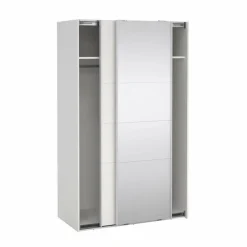 Guardaroba 2 Ante > Dmora Guardaroba in legno bianco e trasparente 118x200h cm - Teheran Trasparente, Bianco