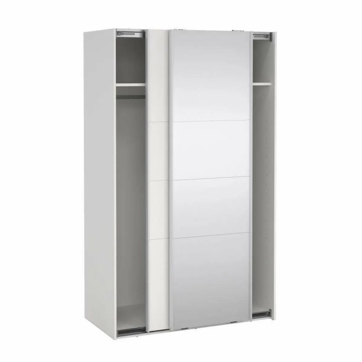 Guardaroba 2 Ante > Dmora Guardaroba in legno bianco e trasparente 118x200h cm - Teheran Trasparente, Bianco