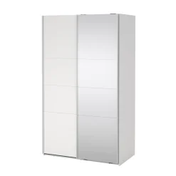 Guardaroba 2 Ante > Dmora Guardaroba in legno bianco e trasparente 118x200h cm - Teheran Trasparente, Bianco