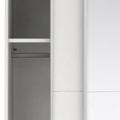 Guardaroba 2 Ante > Dmora Guardaroba in legno bianco e trasparente 118x200h cm - Teheran Trasparente, Bianco