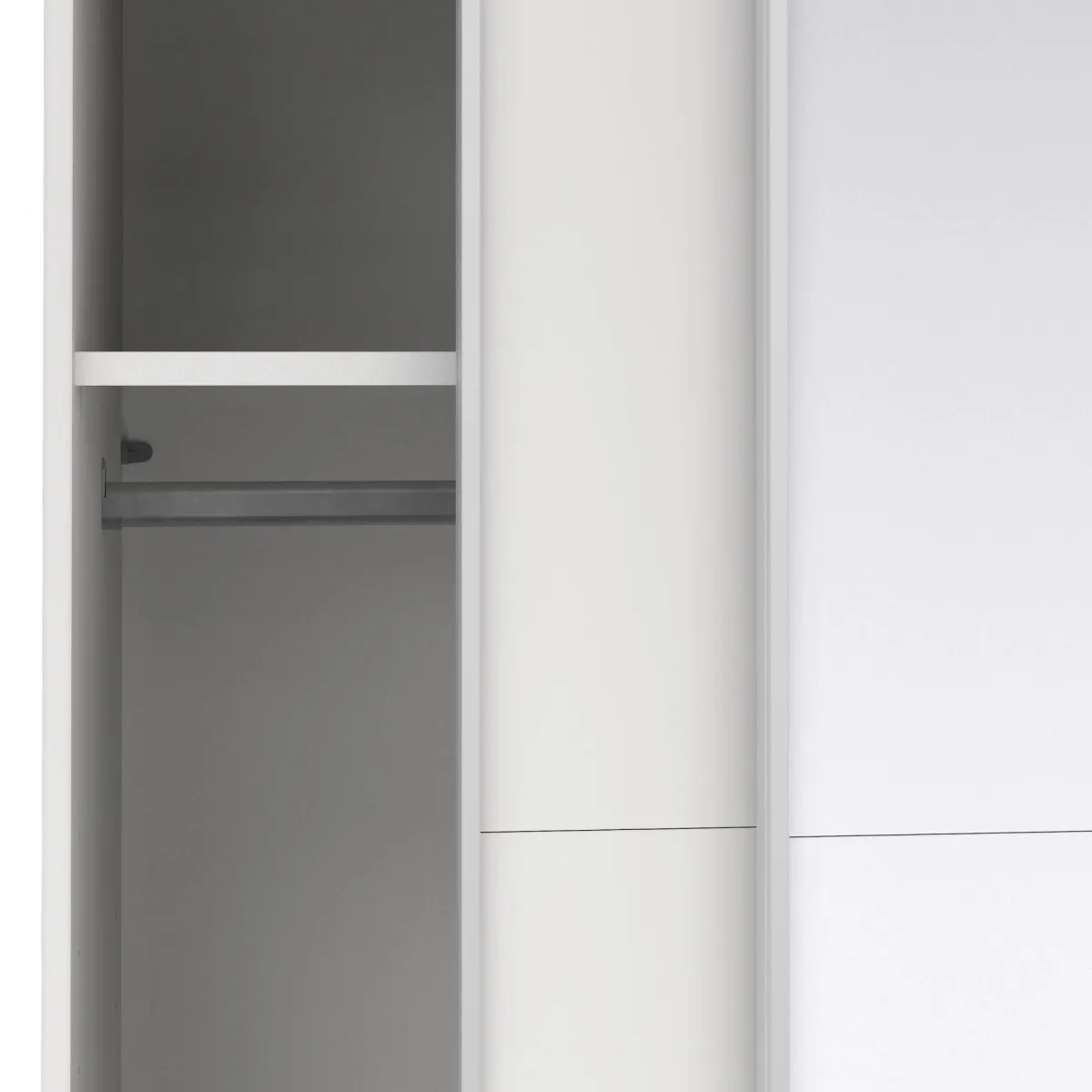 Guardaroba 2 Ante > Dmora Guardaroba in legno bianco e trasparente 118x200h cm - Teheran Trasparente, Bianco