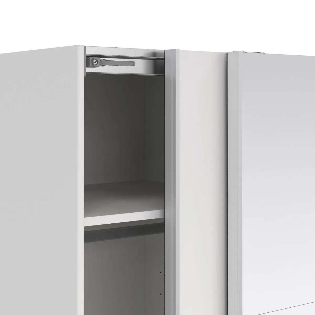Guardaroba 2 Ante > Dmora Guardaroba in legno bianco e trasparente 118x200h cm - Teheran Trasparente, Bianco