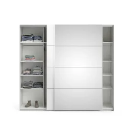 Guardaroba in legno bianco lucido 242x220h cm - Catalina