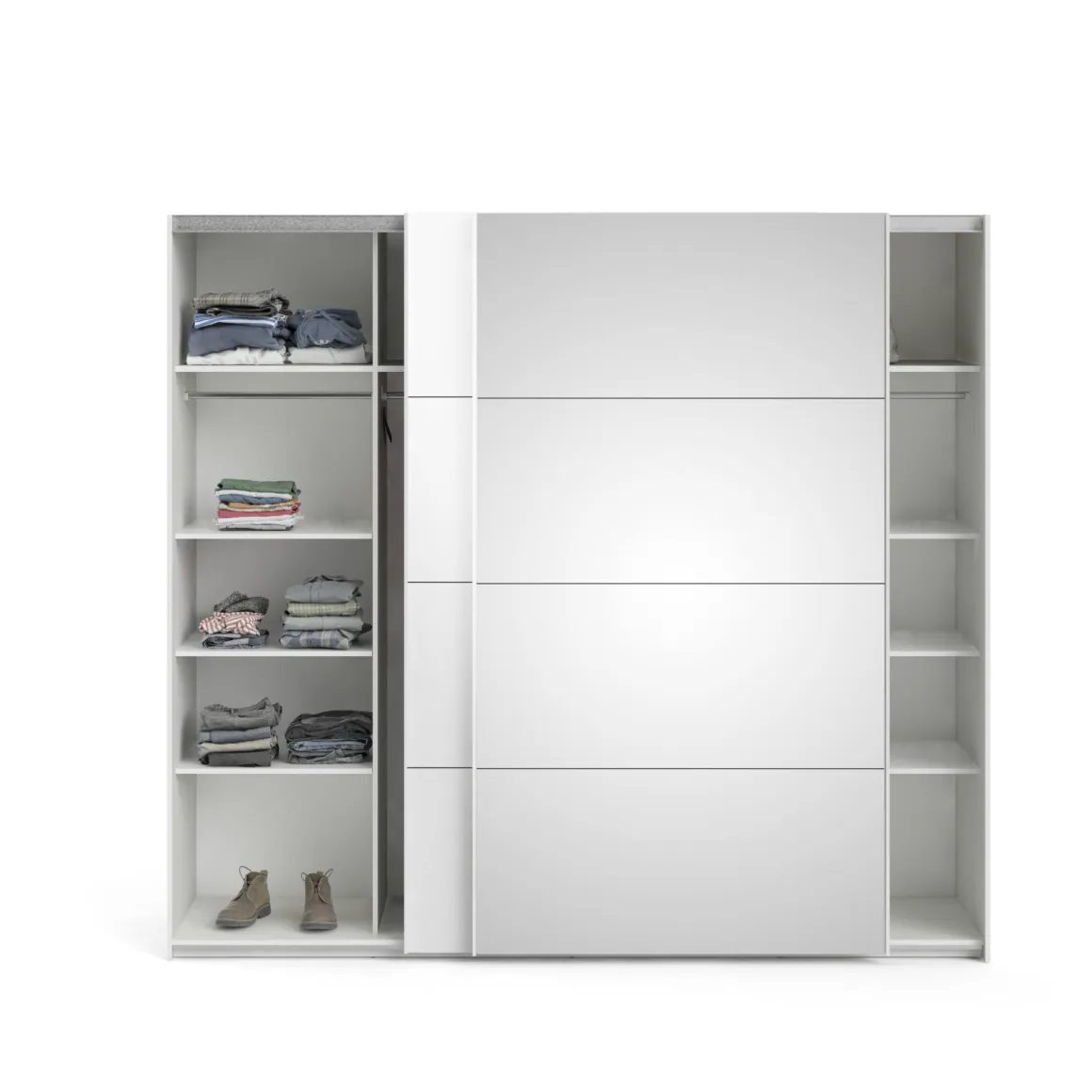 Guardaroba in legno bianco lucido 242x220h cm - Catalina
