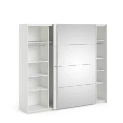 Guardaroba in legno bianco lucido 242x220h cm - Catalina
