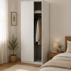 Guardaroba in legno bianco opaco 79x203h cm - Fioretta