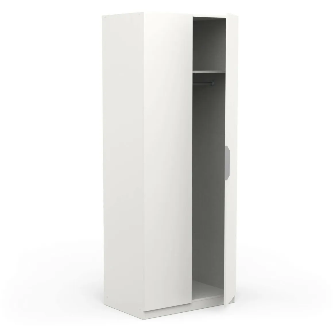 Guardaroba in legno bianco opaco 79x203h cm - Fioretta