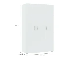 Guardaroba in legno bianco 110x179h cm - Pettineo