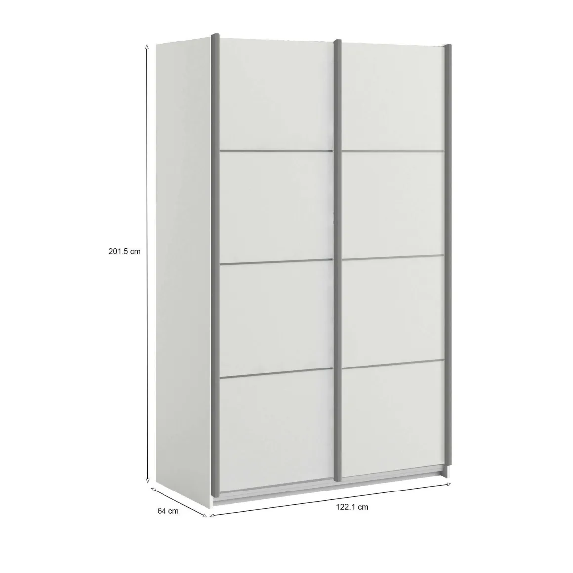 Guardaroba in legno bianco 122x201h cm - NancyWake